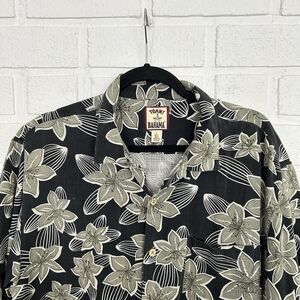 Vintage Tommy Bahama 100% Silk Button Up Shirt Mens Large Floral Hawaiian Print